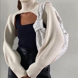 🔥 zara knit arm warmer turtleneck sweater